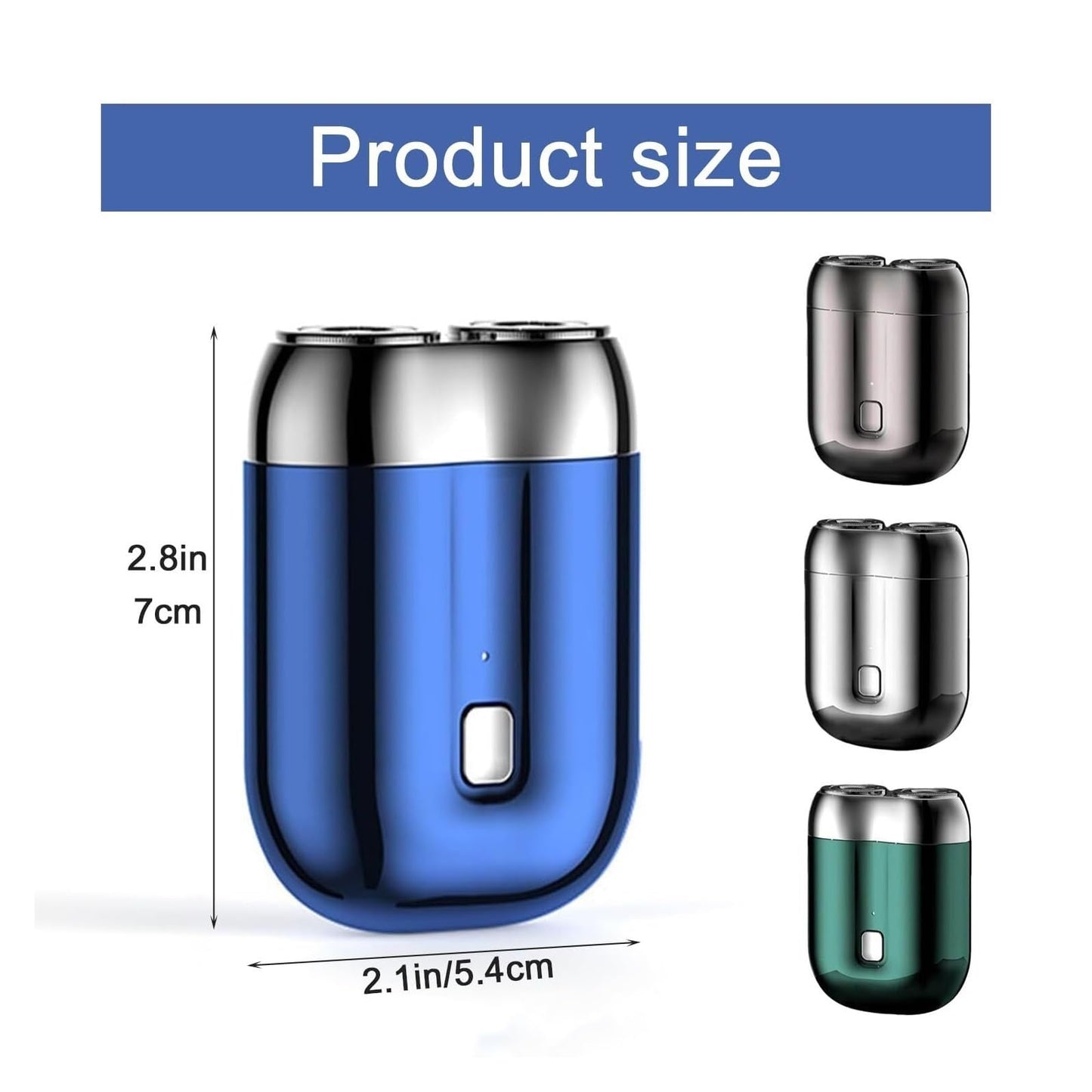 PWVFXHYF Double Head Electric Shaver for Men - Pocket-Size Portable Travel Razor, USB Rechargeable & Washable Dual-Head Electric Shaver(Vivid Black) Beauty and Personal Care PWVFXHYF