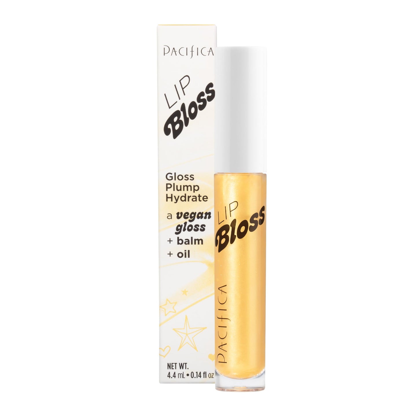 Pacifica Plumping Lip Gloss - Lip Bloss Tinted Lip Balm Treatment - Vanilla Bean Flavored - Moisturizing, High-Shine, Long-Lasting Shine, Jojoba Oil