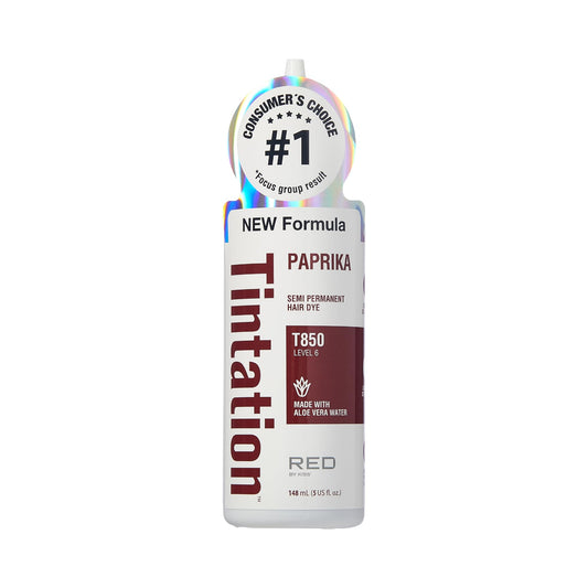 Red by Kiss Tintation Semi-Permanent Hair Color, Aloe Vera Water Based, Argan Oil, Olive Oil, Collagen & Keratin, Long-Lasting Color Dye (Paprika, 5
