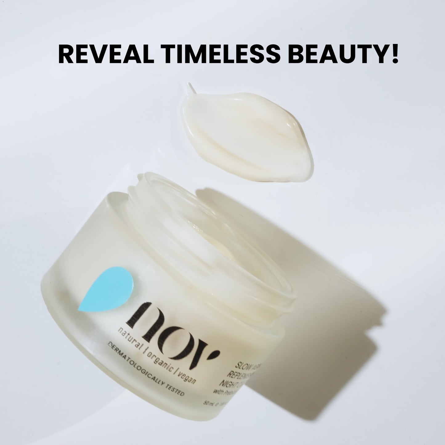 NOV Slow Aging Replenishing Night Cream - Face Moisturizer with Rose Hip Oil - Moisturizer Face Cream to Reduce Fine Lines and Aging Spots - 1.69 oz