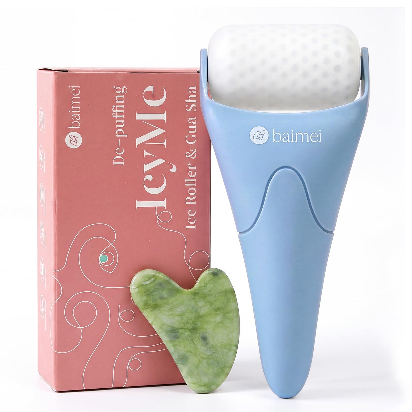 BAIMEI Cryotherapy Ice Roller and Gua Sha Facial Tools Reduces Puffiness Migraine Pain Relief, Skin Care Tools for Face Massager Self Care Gift Beauty and Personal Care BAIMEI Default Title