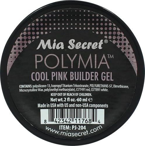 Mia Secret - 2oz POLYMIA polysilicone Gel Nail Builder - UV Led - Builder gel (Cool Pink) Beauty & Personal Care Mia Secret