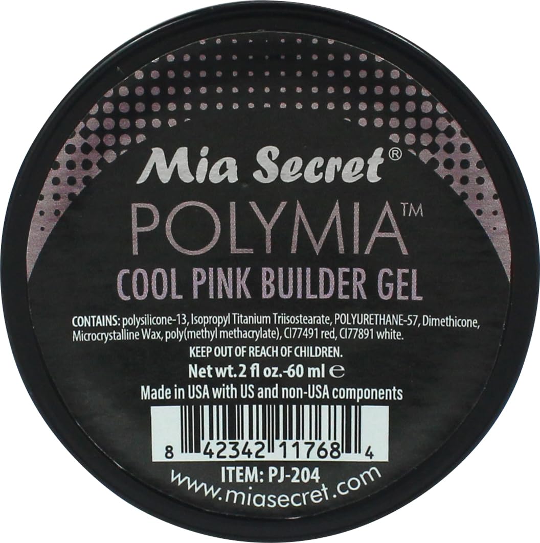 Mia Secret - 2oz POLYMIA polysilicone Gel Nail Builder - UV Led - Builder gel (Cool Pink) Beauty & Personal Care Mia Secret
