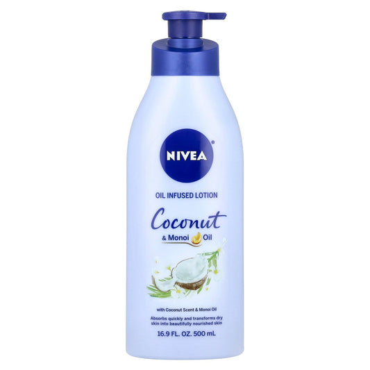 NIVEA Lotion Coconut & Monoi Oil Infused 16.9 Ounce (500ml) (Pack of 3)