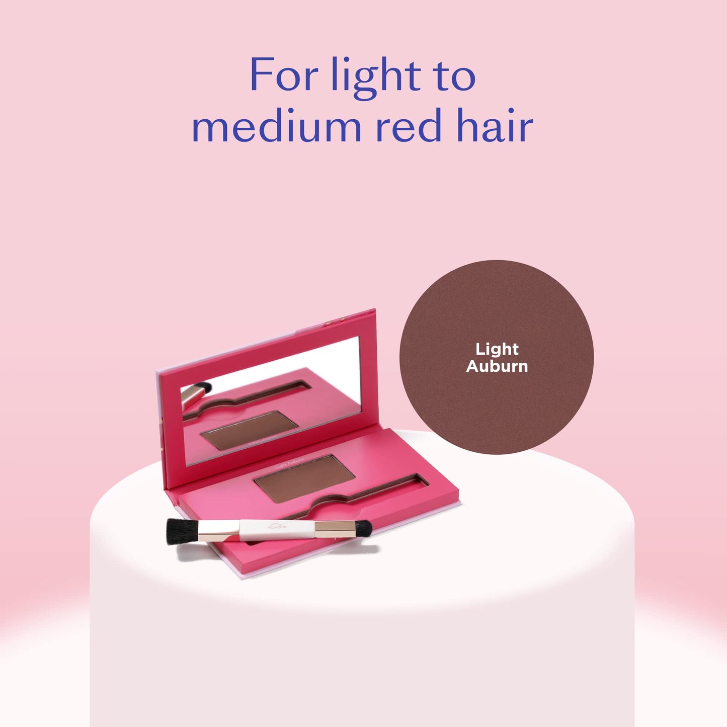 eSalon Root Touch Up + Brow Powder, Conceal & Cover (Light Auburn) - Hairline Powder for Women - Scalp Concealer & Filler for Thinning & Gray Hair