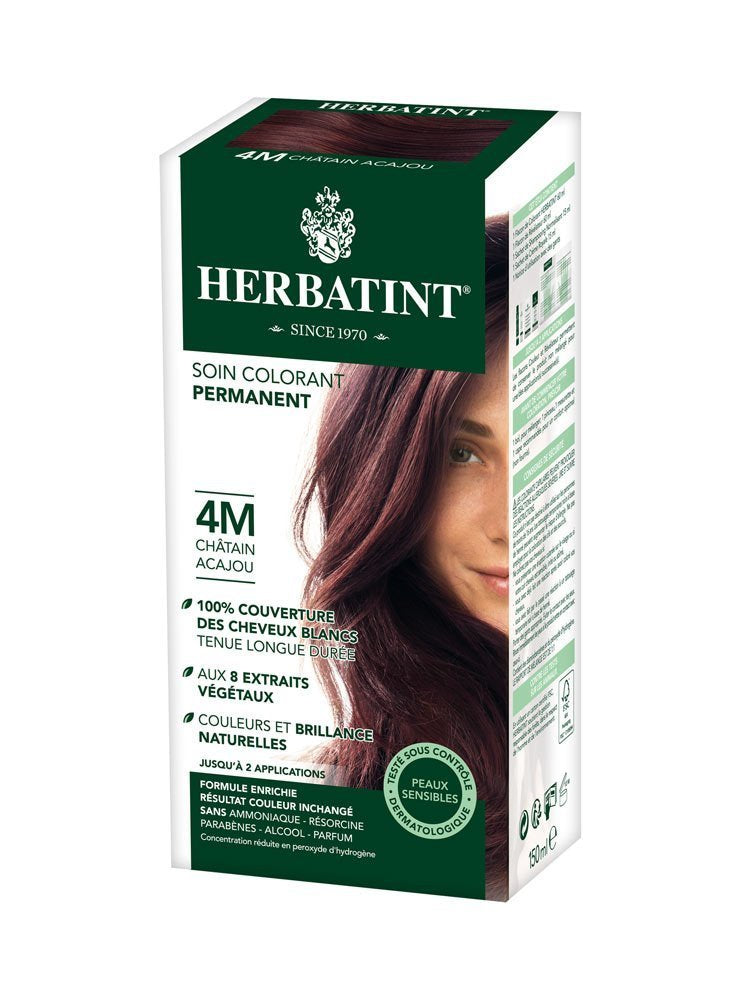 Herbatint 4M Permanent Herbal Mahogany Chestnut Haircolor Gel Kit - 3 per case.3