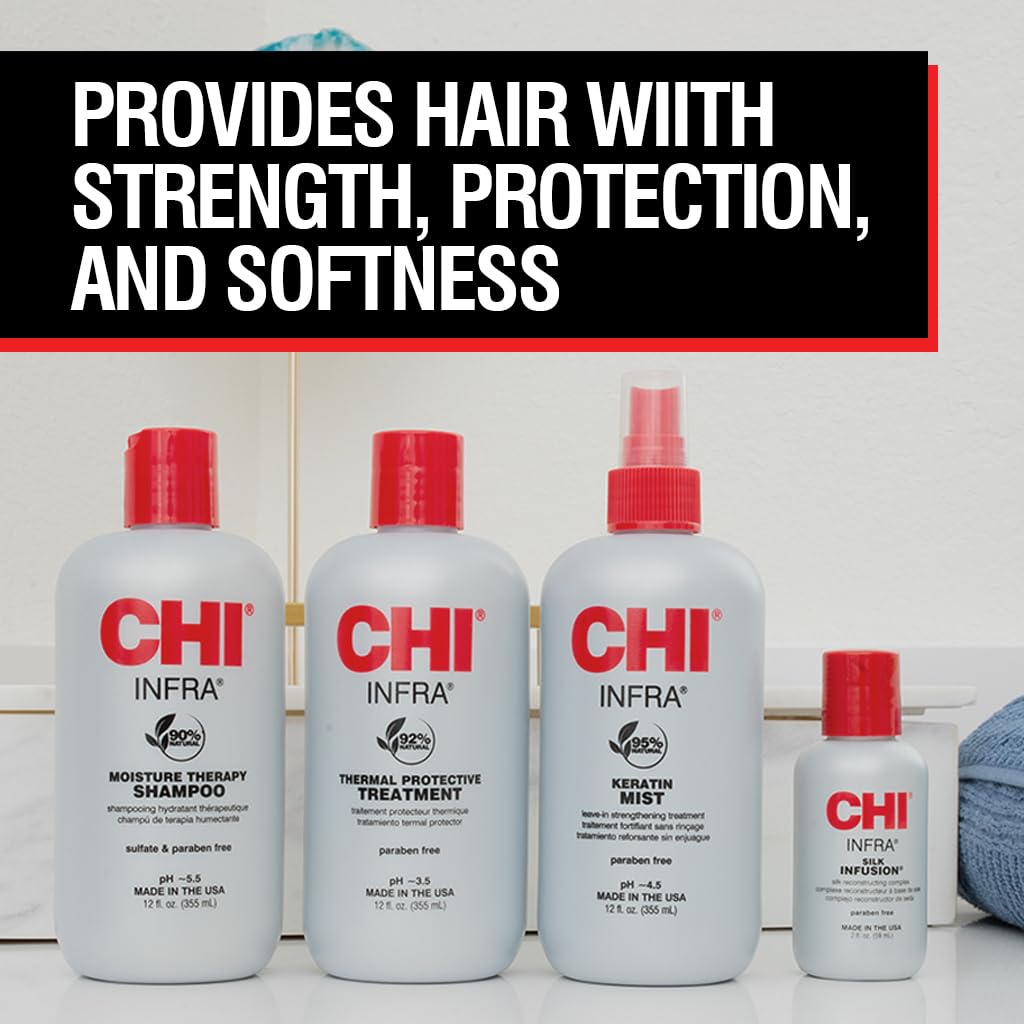CHI Infra Thermal Protective Treatment, Hair Serum For Protecting Color & Adding Superior Shine & Softness, Hydrating Formula, Sulfate-free, 12 Oz