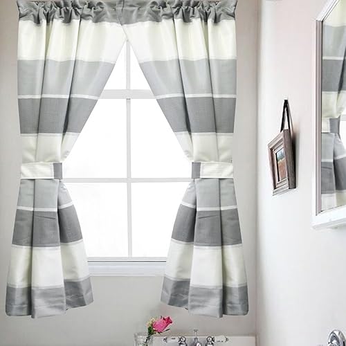 Popular Bath 865813 Modern LINE, Window Curtain, Grey