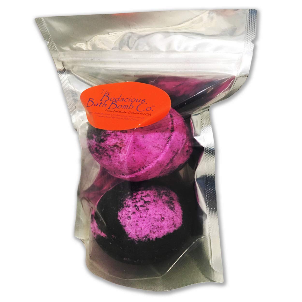 Pretty Pink Sloth Balls Bath Bombs - Happy Sloth Design - XL Bath Fizzers for Women - Pink and Black, Handcrafted in America, 2 pk