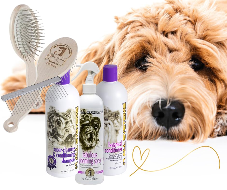#1 All Systems Doodle Grooming Kit, Shampoo, Conditioner, Spray, Comb, Brush