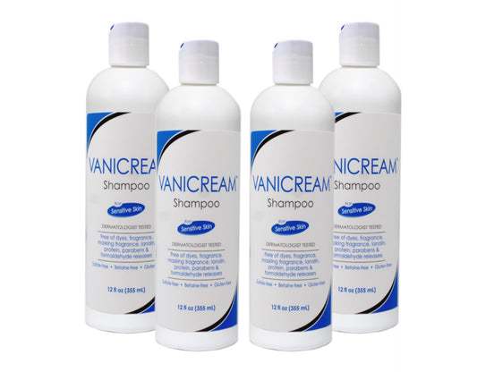 Vanicream Shampoo for Sensitive Skin, Dermatologist Tested, Free of Dyes, Fragrance, Parabens and Formaldehyde Releasers, Sulfate-Free, 12 fl oz (Pack
