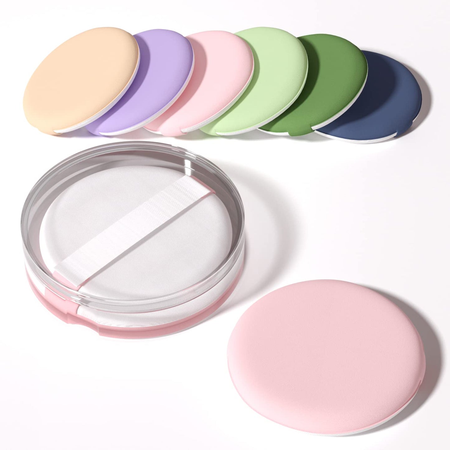 MOHOPE 8Pcs Air Cushion Makeup Sponges for Foundation with Portable Box | Latex-Free Blending Sponge for Liquid, Cream, Foundation and Powder | Round