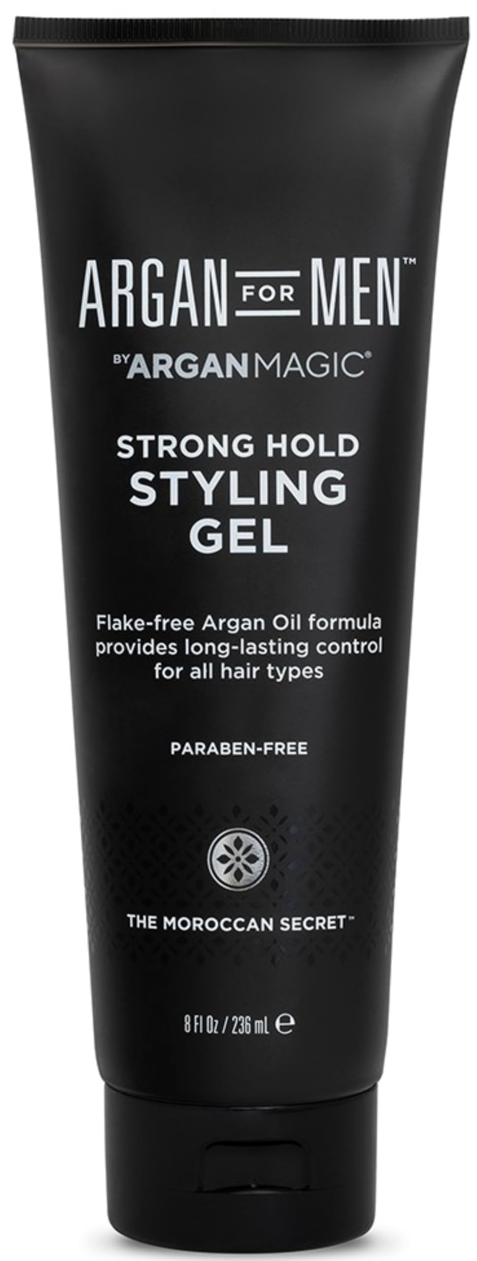 Argan Magic Strong Hold Styling Gel - Flake-Free Argan Oil Formula for Superior Hold and Long-lasting Control | Paraben Free, (8 Fl Oz)