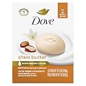 Dove Beauty Bar Gentle Skin Cleanser Shea Butter 2 Bars Moisturizing for Gentle Soft Skin Care More Moisturizing Than Bar Soap 3.75 oz