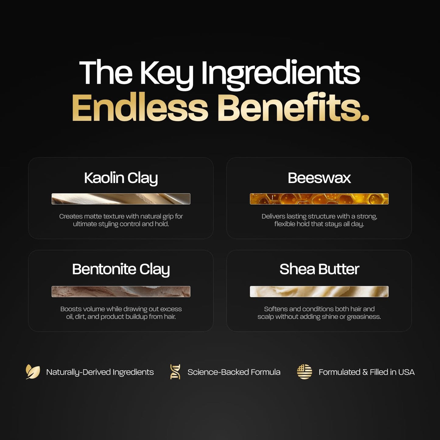 BASED Hair Clay for Men, Premium Hair Clay with Strong Hold, Texturizing Finish, & Low Shine, Hair Styling for Medium, Thick, Straight, or Wavy Hair Beauty and Personal Care BASED BODYWORKS