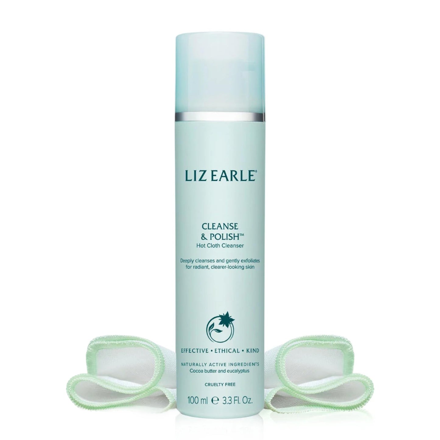 Liz Earle Cleanse & Polish Hot Cloth Face Wash - Gentle Facial Cleanser & Exfoliating Cotton Cloth - Boosts Hydration and Reveals Instant Radiance