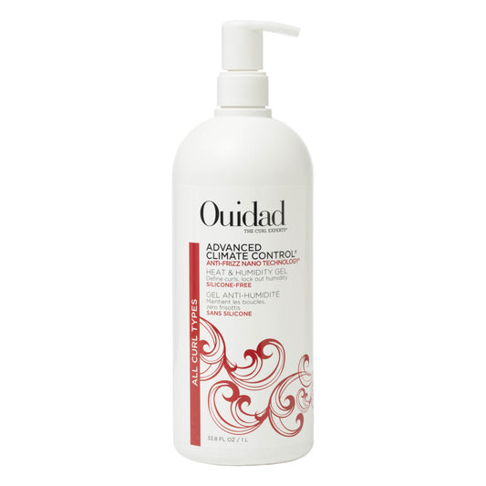 Ouidad Advanced Climate Control Heat & Humidity Gel Bulk Size - 33.8 fl oz, Anti-Frizz Nano Technology, Locks Out Humidity, Crunch-Free Styling Gel