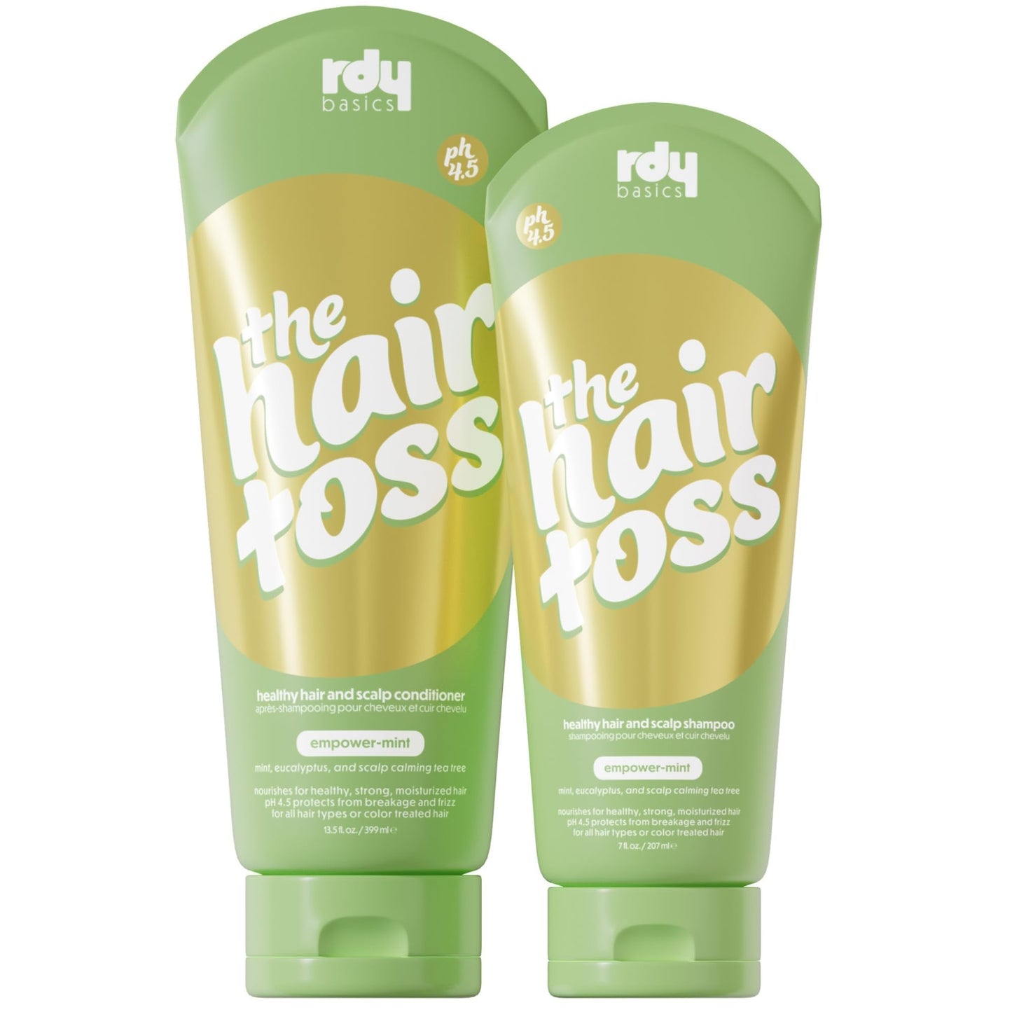 The Hair Toss Men & Women Shampoo And Conditioner Set 13.5floz/7floz - Mint - Formulated 4.5pH Moisturizing Paraben and Sulfate Free Shampoo