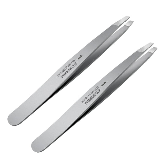 Tweezers Set - Professional Stainless Steel Slant Tweezers, Precision Tweezers Set for Shaping Eyebrows, Great Beauty Tools for Facial Hair, Ingrown Beauty and Personal Care ZERNBER Default Title