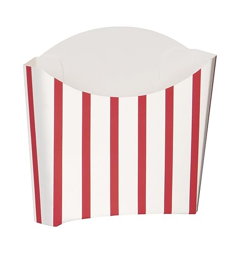 Vibrant Red & White Striped Paper Snack Containers - (Pack of 8) - Eco-Friendly & Eye-Catching Party Supplies - Perfect for Celebrations