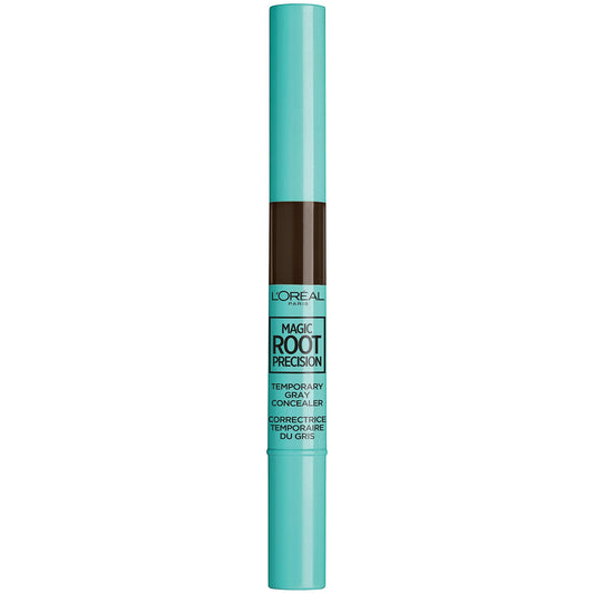 L'Oreal Paris Magic Root Precision Pen, Temporary Gray Hair Cover Up Concealer Brush with Washable Formula, Hair Concealer for Scattered Grays, 4 Dark