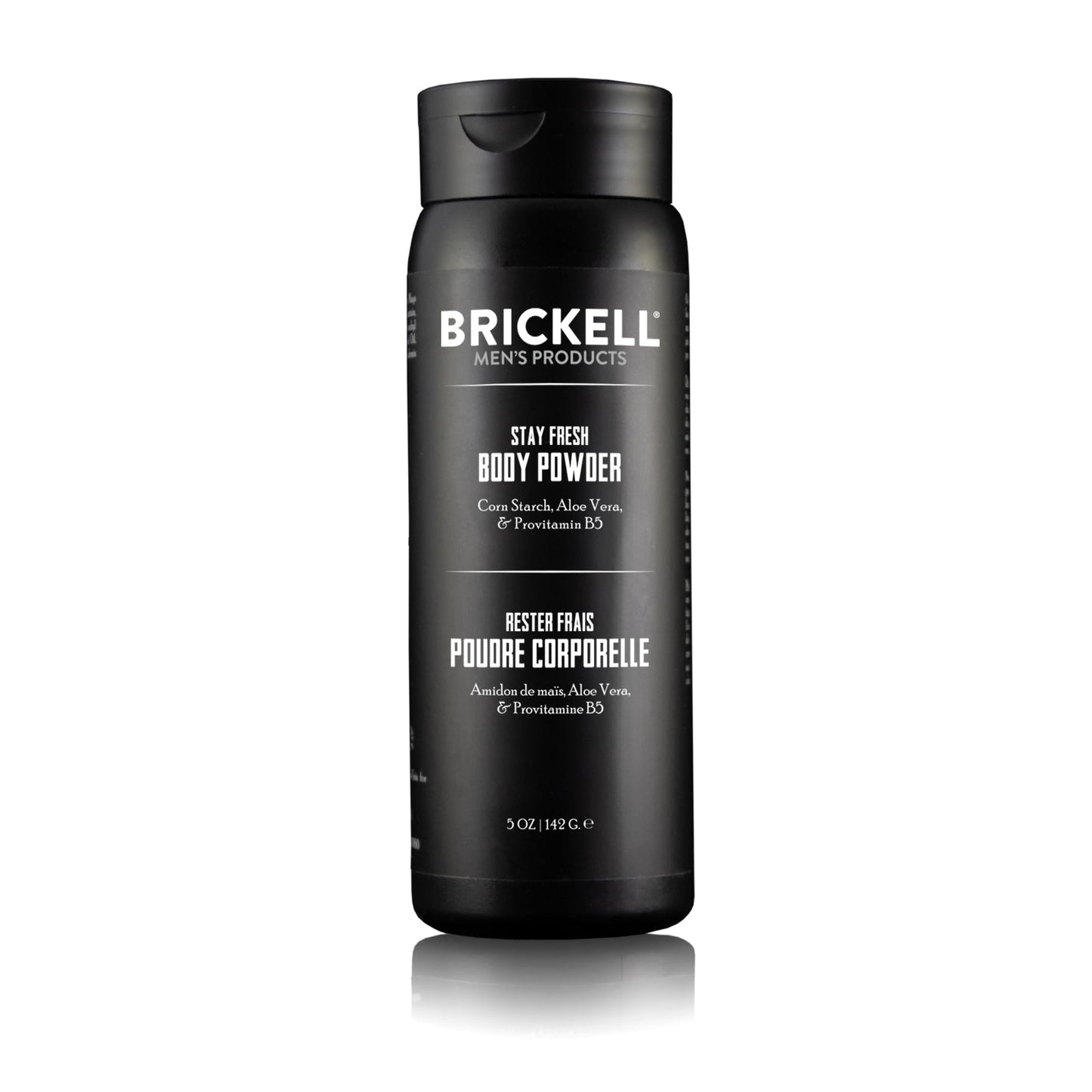Brickell Men's Products Stay Fresh Body Powder for Men, Natural and Organic Talc-Free, Absorbs Sweat, Keeps Skin Dry, Scented, 5 oz