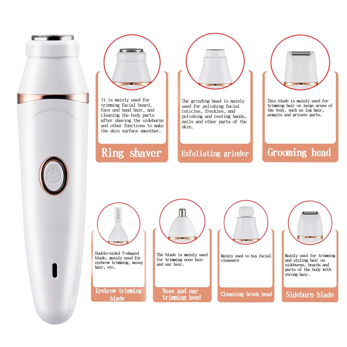 RIEONA Hair Removal for Face - Pluxyepil Pro 3.0, 7 in 1 Rechargeable Epilating and Cleansing Brush, Women Face Epilator for Women Enjoy Smooth Face Beauty and Personal Care RIEONA