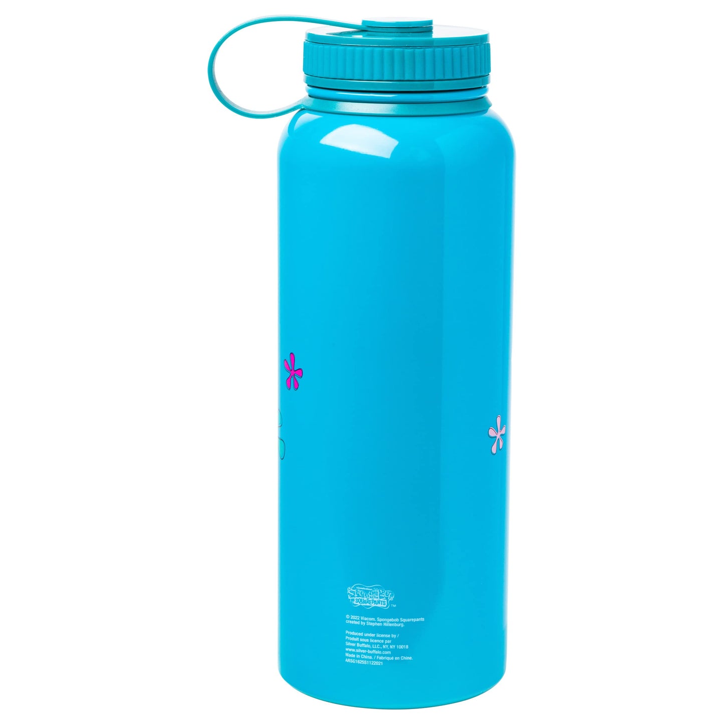 Silver Buffalo Spongebob Squarepants Sup, Fishes? Stainless Steel Water Bottle With Twist Lid, 42 Ounces