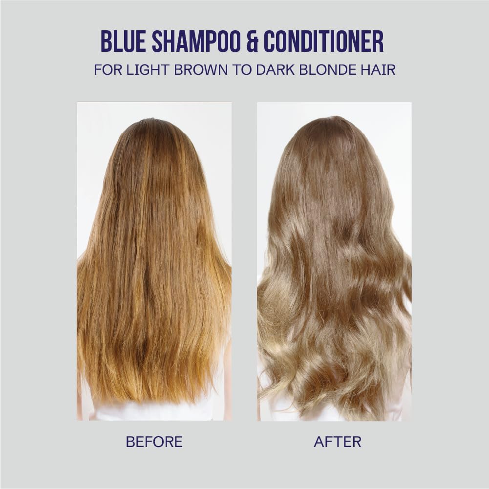 Oligo Professionnel - Blacklight Blue Shampoo & Conditioner for blondes - Sulfate-Free - Vegan - Eliminate brassy tones - Refresh Faded Highlights