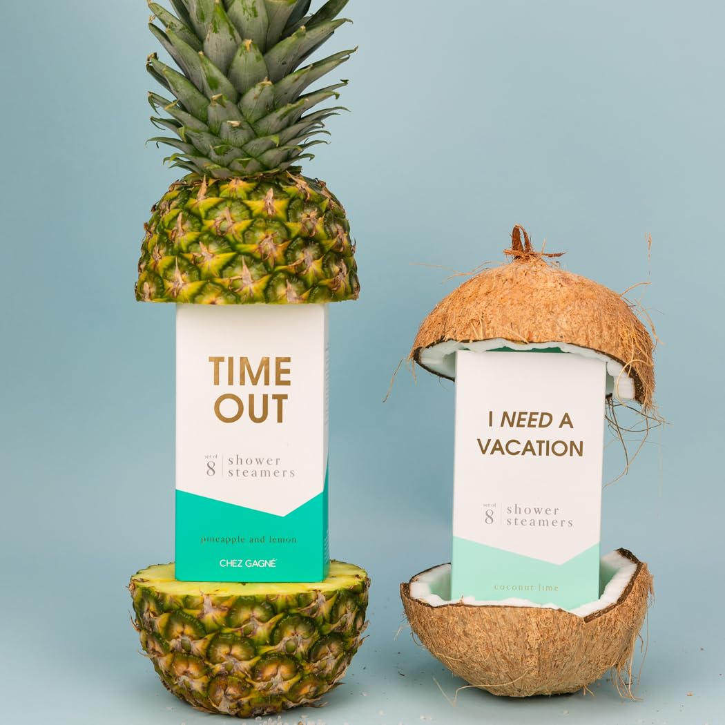 Aromatherapy Shower Steamers - I Need A Vacation - Coconut Lime, Set of 8 - Vegan, Cruelty-Free, Made in USA - Paraben, Sulfate & Phthalate-Free Beauty and Personal Care Chez Gagné