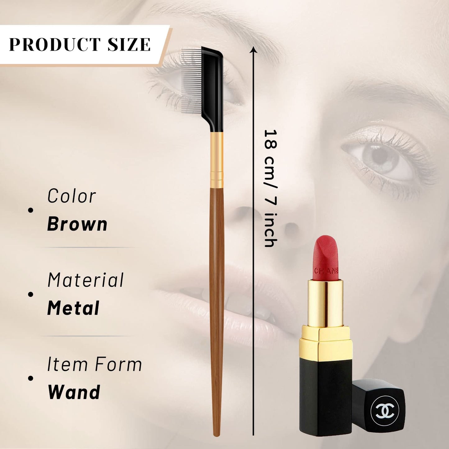 Eyelash Comb-Eye Lash Separator Tool, Mascara Applicator-Eye Lash Comb Separator for Separating and Combing Lashes with Comb Cover Eyebrow Brush