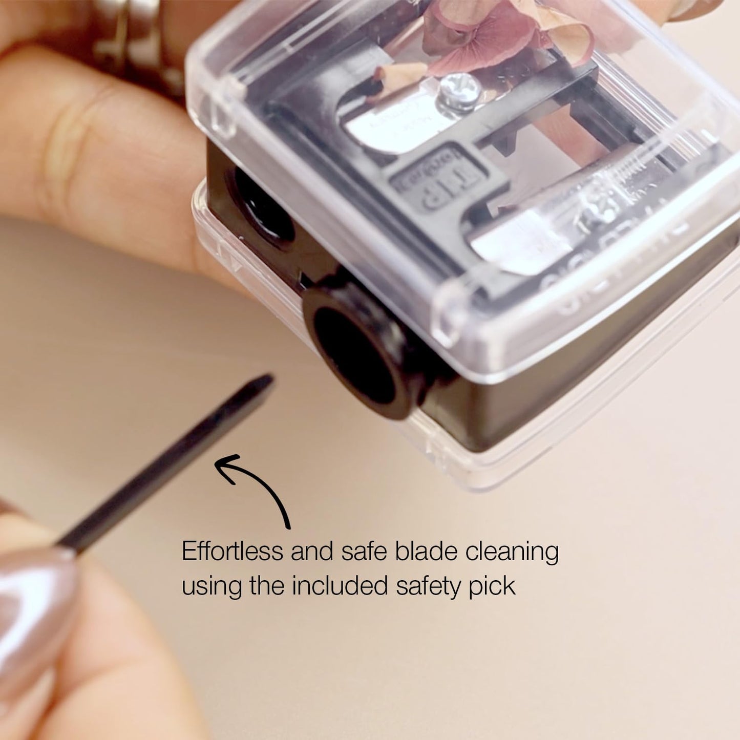 Palladio Double Barrel 3 in 1 Cosmetic Pencil Sharpener with Cover, Stainless Steel Blade, Size Adjuster, Essential for Small and Extra Large Lip Beauty and Personal Care Palladio