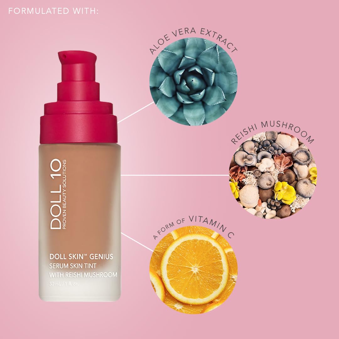 Doll Skin Genius™ Serum Skin Tint With Reishi Mushroom (Deep/Rich) Beauty & Personal Care DOLL 10