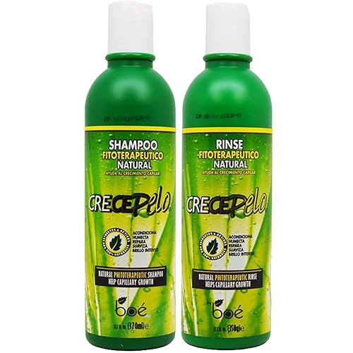 Crece Pelo Natural Hair Growth Duo - Phytotherapeutic Shampoo & Rinse Combo Set - Boosts Growth, Strength & Shine - Plant-Based Formula