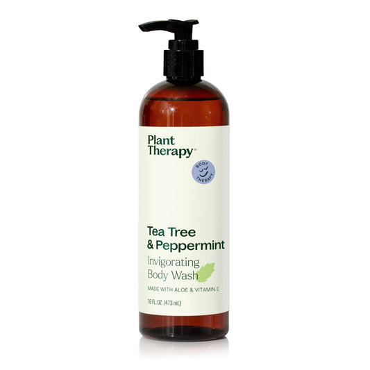 Plant Therapy Tea Tree and Peppermint Essential Oil Natural Body Wash 16 oz For all Skin Types, Sulfate Free Body Wash, For Men or Women, Refreshing Beauty & Personal Care Plant Therapy
