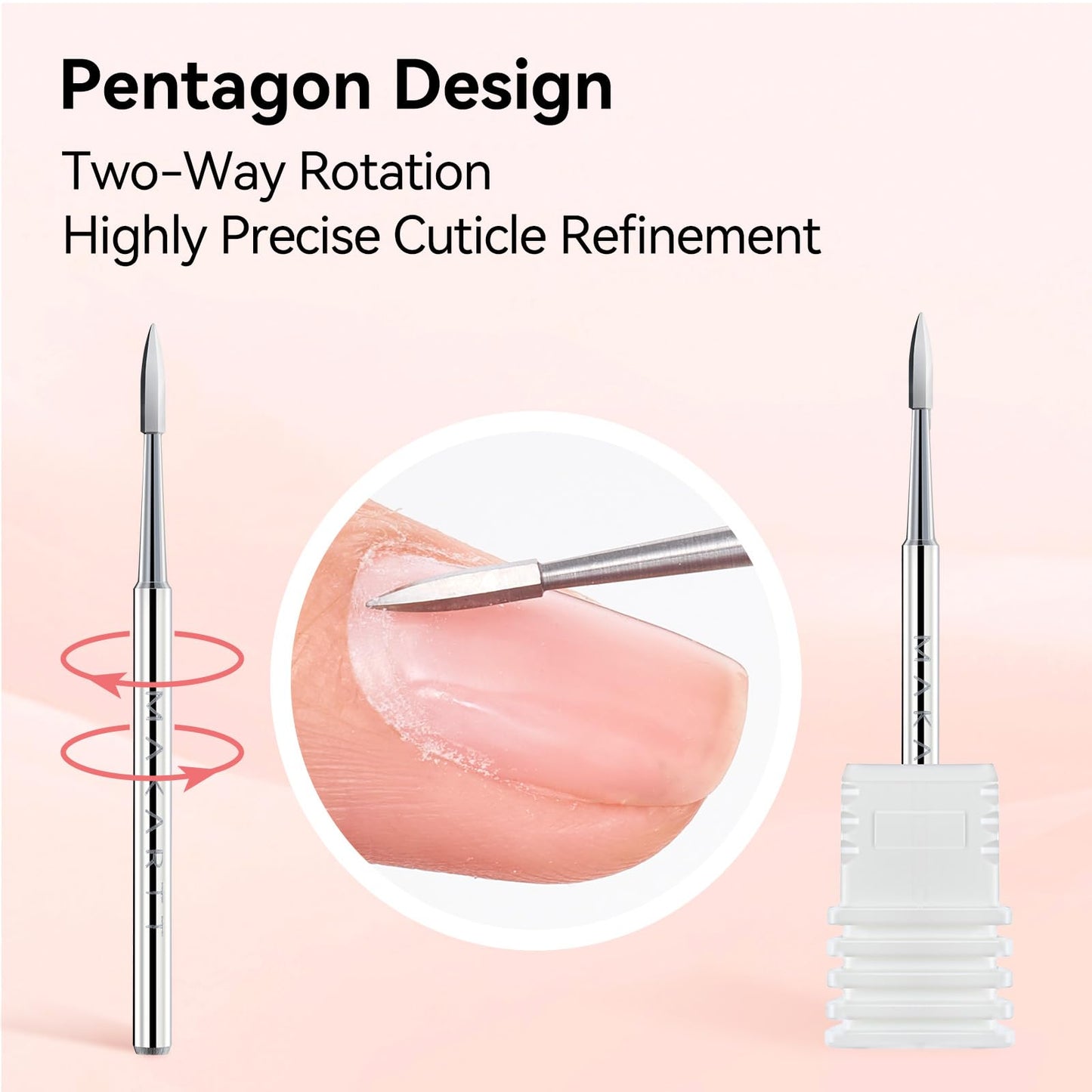 Makartt Flame Cuticle Nail Drill Bit - 3/32" Shank Tungsten Carbide Bit for Nail Drill Machine Professional Shape Bit for Cuticle Cleaning, Smooth Gel Beauty and Personal Care Makartt