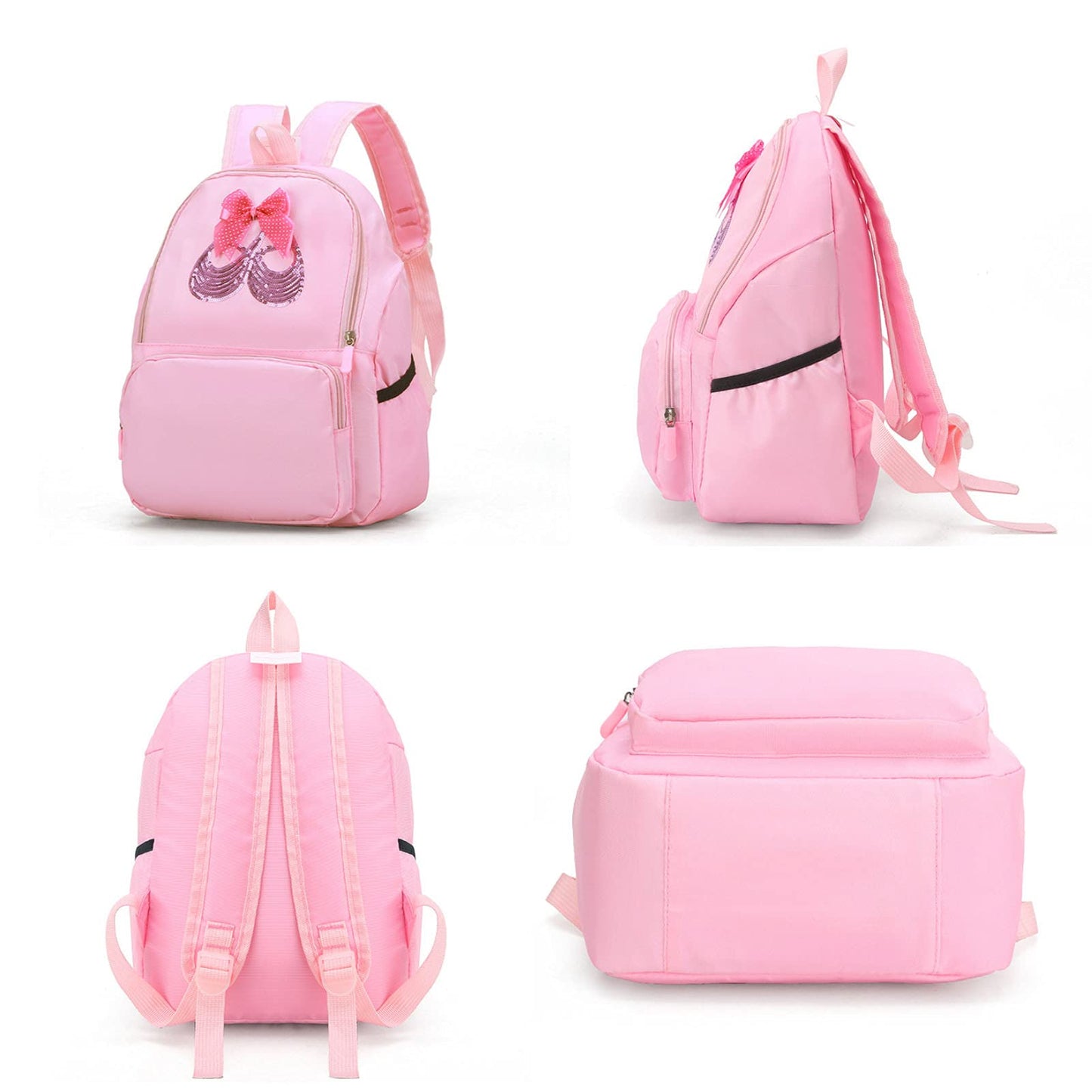 Yitengteng Ballet Dance Backpack for Little Girls Ballerina Bag - Toddler Pint-Sized Gymnastics & Yoga Dance Bag, Storage & Organized Petra Pink
