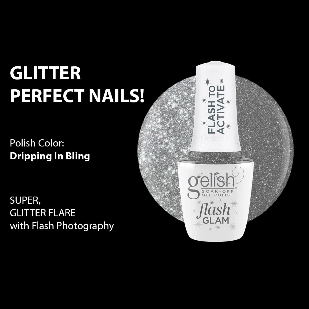 Gelish Flash Glam Sparkling Glitter Gel Polish - Dripping in Bling, 15 mL Beauty & Personal Care Gelish