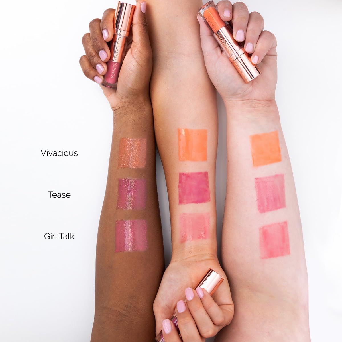 Kandi Koated Lacquer Illuminating Lip Cream [Tease] Creamy Lip Gloss | Natural Colors, Moisturizing Lip Lacquer, Paraben-Free, Cruelty-Free | Beauty &