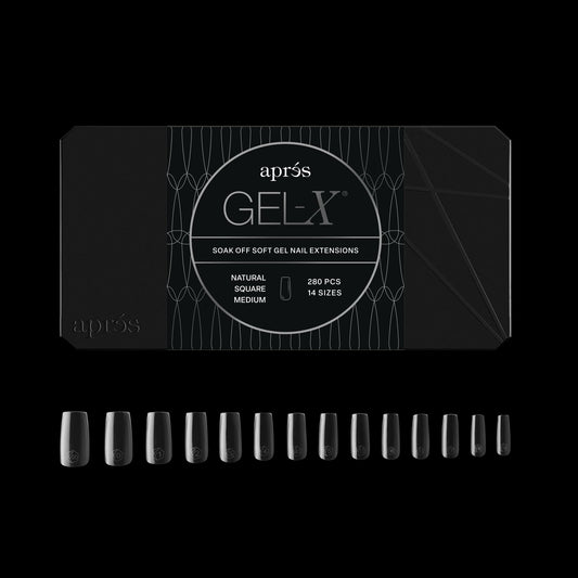 Aprés Gel-X® Square Box of Nail Tips | 280 Gel-X Tips, Soft Tips, 14 Sizes 00-9 | Half-sizes Included (Natural Square Medium, 280 Count) Beauty & Personal Care APRÉS