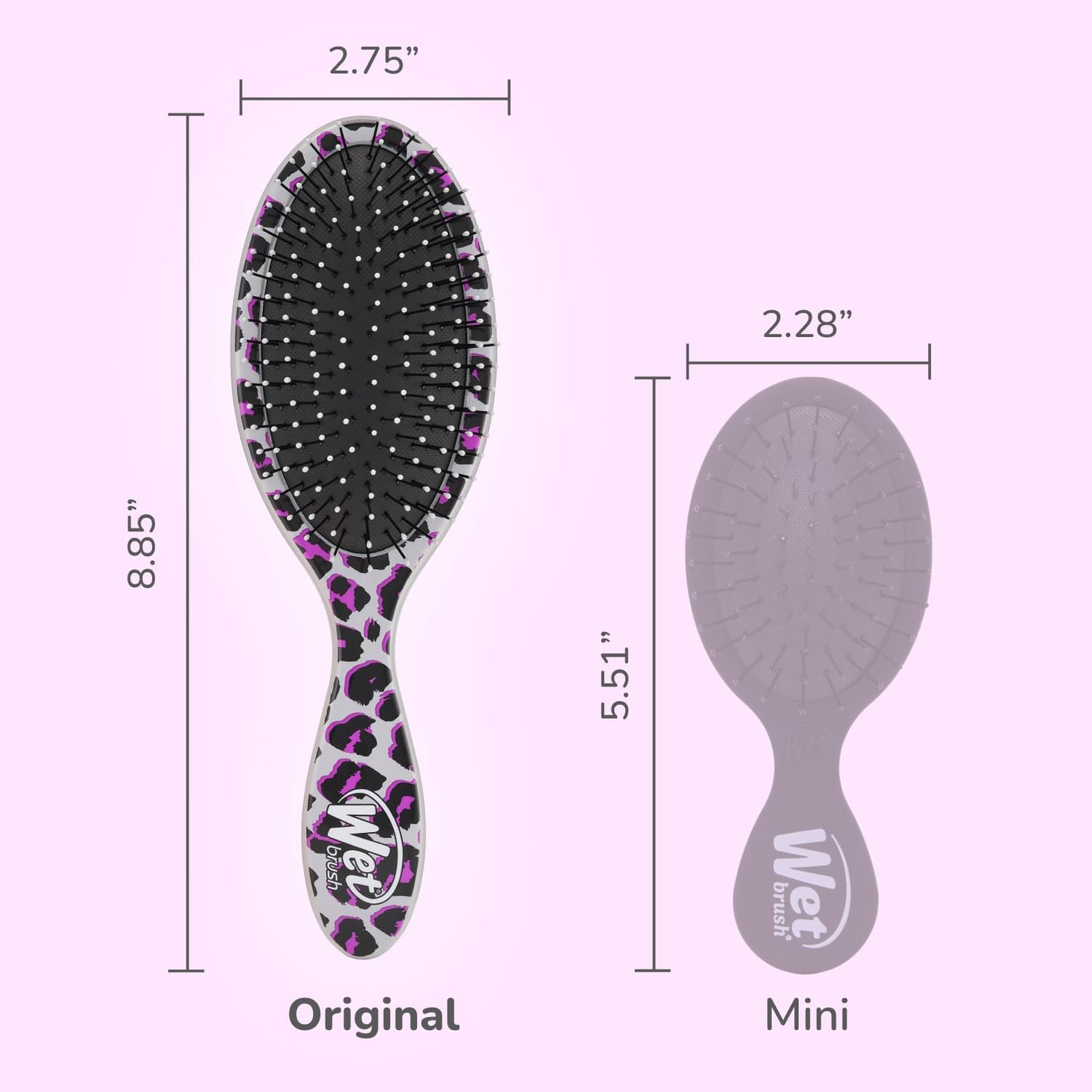 Wet Brush Original Detangler Hair Brush - Pink Leopard (Safari) - All Hair Types - Ultra-Soft Bristles Glide Through Tangles with Ease - Pain-Free