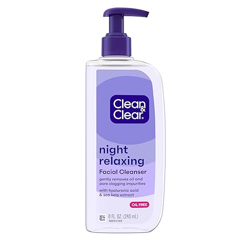 Clean & Clear Night Relaxing Deep Cleaning Oil-Free Night Face Wash, Foaming Facial Cleanser with Hyaluronic Acid & Sea Kelp Extract Gently Removes