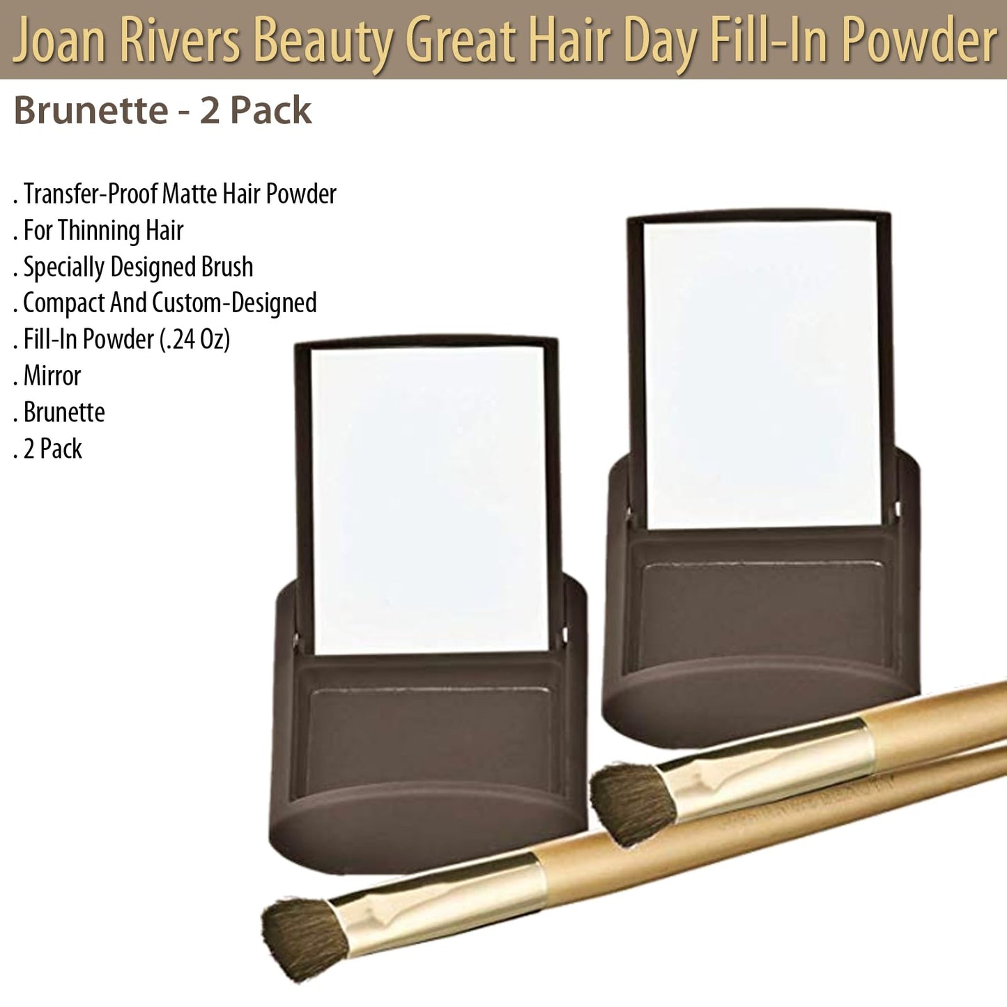 Joan Rivers Great Hair Day Fill-In Powder Brunette 2-Pack