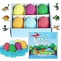 KAV Dinosaur Egg Bath Bombs for Kids - 6pc Fizzy Dino Bath Bomb Gift Set with Surprise Toy Inside - Fun Fizzy Bath Bombs for Boys & Girls, Birthday…