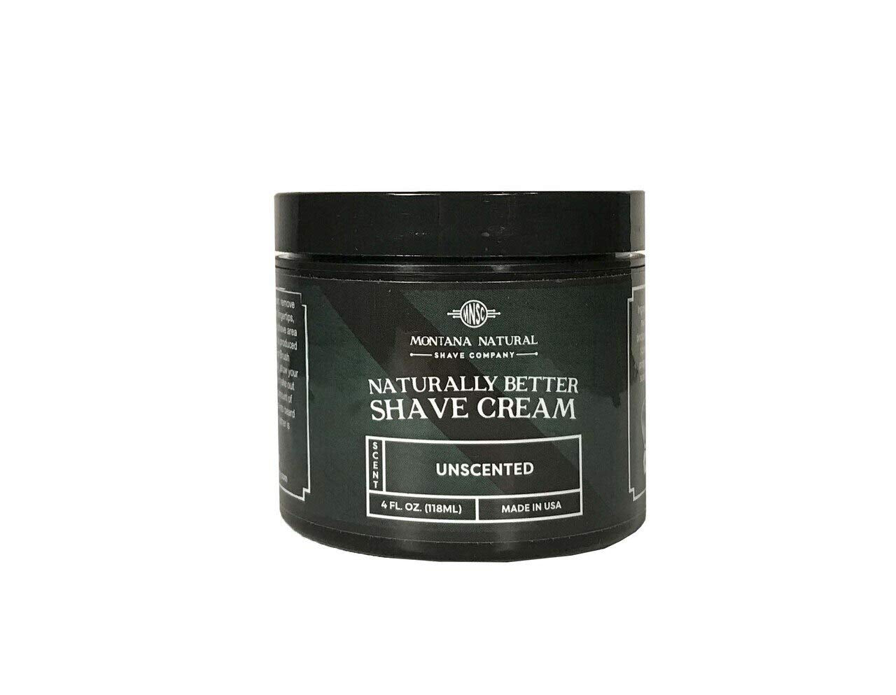MNSC Unscented Naturally Better Shave Cream - Smooth Shave, Hypoallergenic Sensitive Skin Formula, Softer Skin, Prevents Razor Burn, Handcrafted…