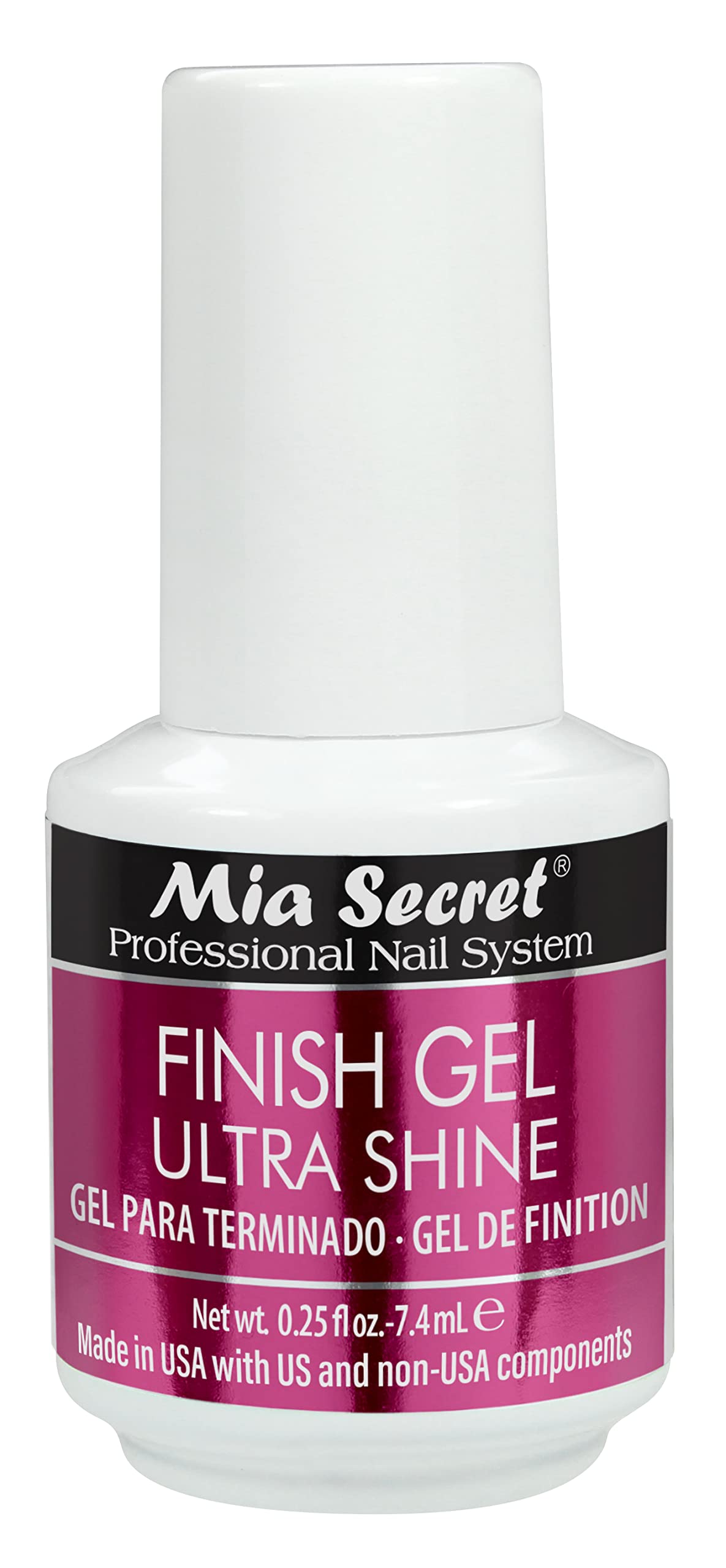 Mia Secret Finish Gel MINI Top Coat for Gel or Acrylic Nails - Ultra Shine High Gloss Top Coat for Artificial Nails (Single) Beauty & Personal Care Mia Secret