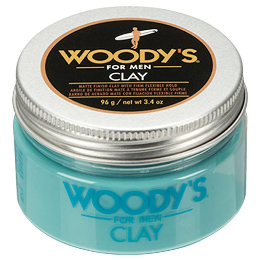 Woody's Premium Hair Clay for Men - Matte Finish, Pomade for Men Stronghold, Texturizing & Sculpting Hair Styling Clay, Flexible Control, 3.4 oz