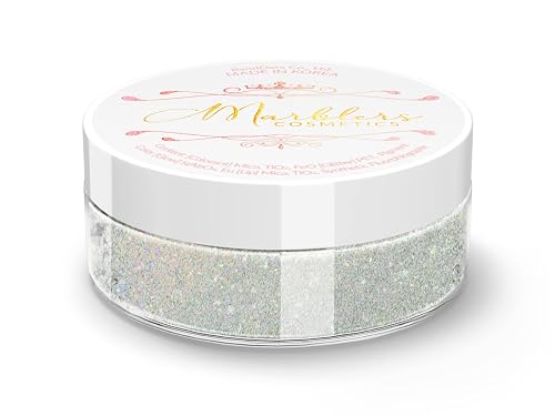 MARBLERS Glitter Mica Powder [Moonlight] 0.14oz (4g) | Glitter Mica | Highly Pigmented | Non-Toxic, Vegan, Cruelty-Free | Eyeshadow, Body Butter, Nail