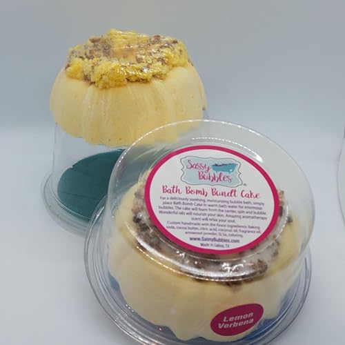 Sassy Bubbles Bath Bomb Bundt Cake, Lemon Verbena Scent, Moisturizing Bubble Bath, 0.6 lbs