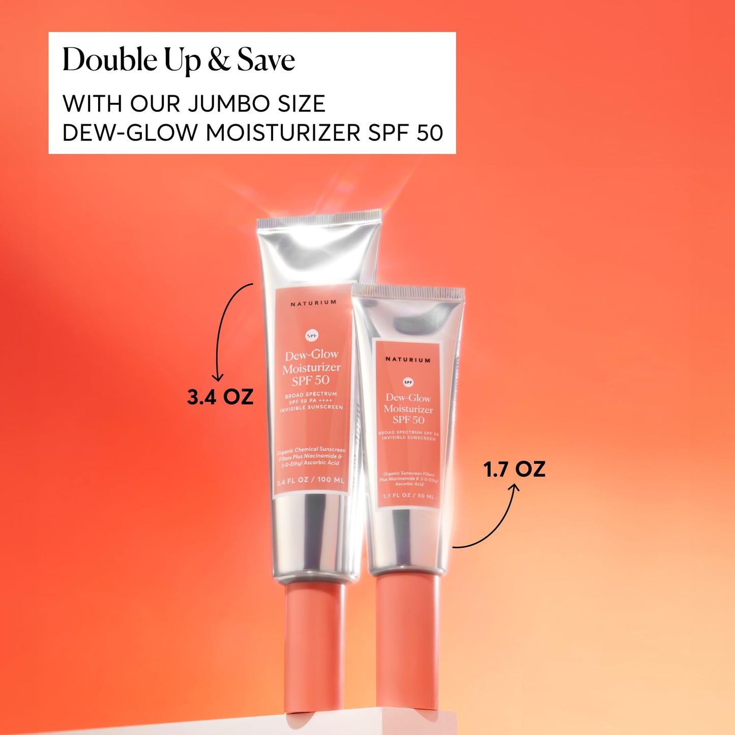 Naturium Dew-Glow Moisturizer SPF 50 PA++++, Daily Moisturizing Sunscreen & Face Primer, Skin Protector with Dewy Finish, 1.7 oz